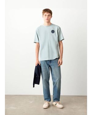 MANGO TEEN Printed Cotton-Blend T-Shirt - Blue