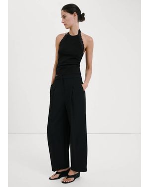 Mango Lace Trim Top - Black