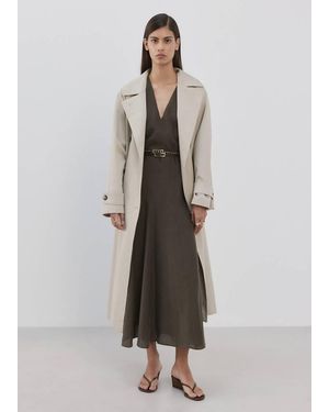 Mango Double-Belt A-Line Dress - White