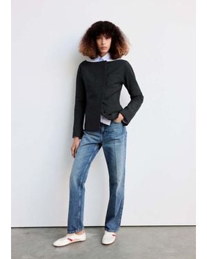 Mango Asymmetrical Tailored Blazer - Black