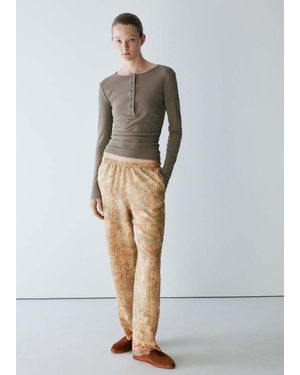 Mango 100% Cotton Pyjama Top - Green