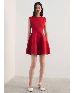 Mango Button Knit Dress in Green | Lyst