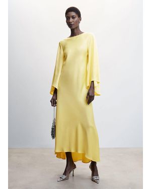 Mango Flared Sleeves Dress - Yellow