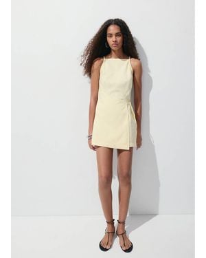 Mango Strappy Dress With Tie Detail - Natural