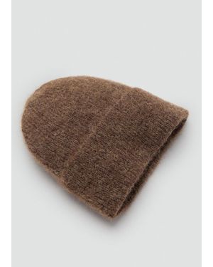 Mango Rib-Knit Cap - Brown
