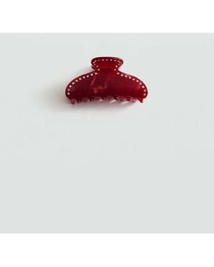Mango Rhinestone Hair Clip - Red
