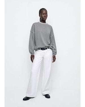 MANGO TEEN Oversized Star Sweatshirt - White