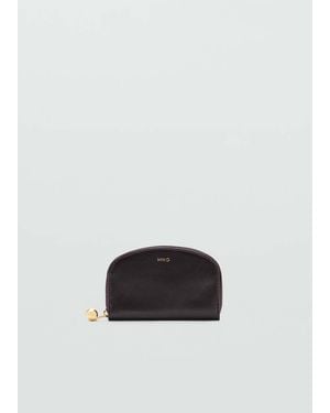 Mango Medium Wallet With Mini-Bead Embellishment - Brown