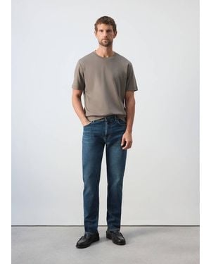 Mango Jeans Patrick Slim Fit Ultra Soft Touch Blu Scuro Vintage - Grigio