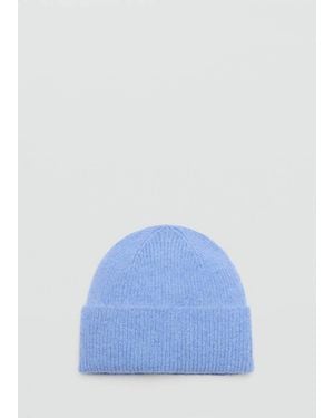 Mango Rib-Knit Cap - Blue