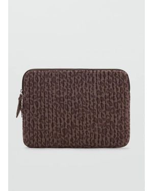 MANGO TEEN Padded Printed Laptop Case - Brown