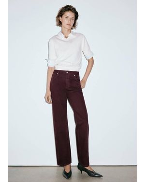 Mango Miami Medium-Rise Straight-Fit Jeans - White