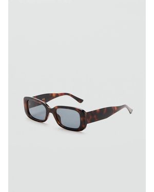 Mango Rectangular-Frame Sunglasses - Brown