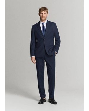 Mango Milan Slim-Fit Suit Jacket - Blue