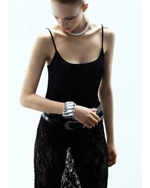 Mango Rigid Bracelet With Relief - Black