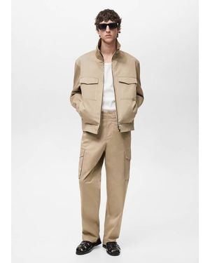 Mango Relaxed-Fit Cargo Pants - Natural