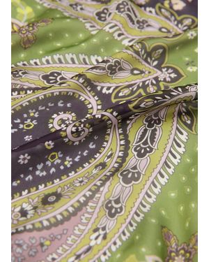 Mango Paisley Print Scarf - Green