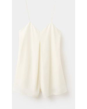 Mango Straight-Leg Jumpsuit With Open Back - White