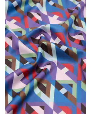 Mango Geometric Printed Foulard - Blue