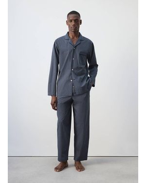 Mango Gestreiftes Kombi-Pyjama-Set - Blau