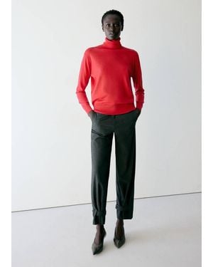 Mango Turtleneck Knitted Jumper - Red