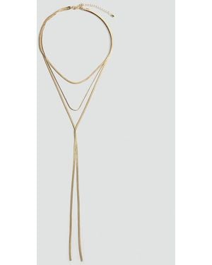 Mango Collier Long Combiné Or - Blanc