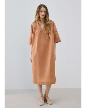 Mango Cotton Nightgown With Openwork Details - White