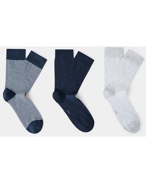 Mango 3 Pack Mixed Socks - Blue
