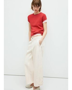 Mango Balloon Jeans With Regular Waist - White