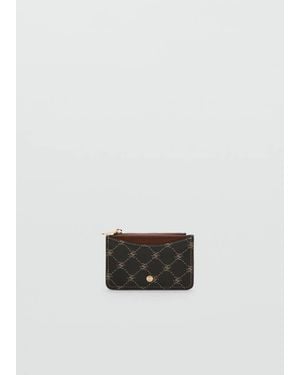 Mango Logo Zip Card Holder - White