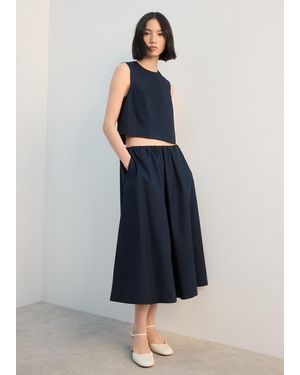 Mango Buttoned Crop Top - Blue