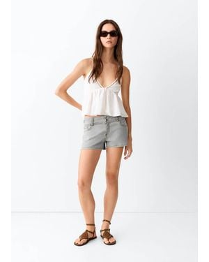 MANGO TEEN Low-Waist Mini Shorts - White