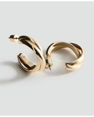 Mango Interlinked Hoop Earrings - Natural