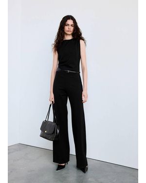 Mango Belted Jumpsuit With Ruched Details - White