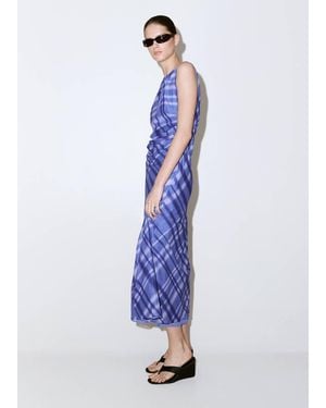 Mango 100% Cotton Print Dress - Blue