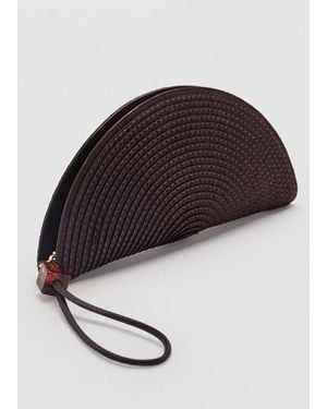 Mango Natural Fiber Toiletry Bag With Bead Detail - Brown