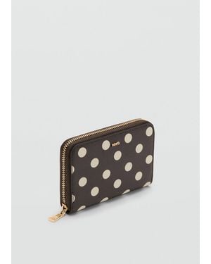 Mango Large Polka Dot Purse - Brown