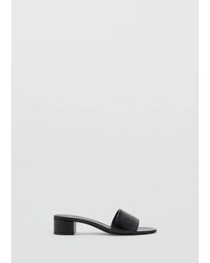 Mango Block-Heel Sandals With Strap - Grey