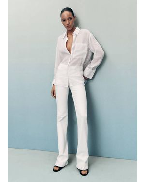 Mango Fiona Flared Mid-Rise Jeans - Blue