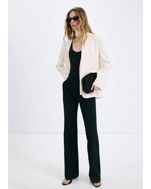 Mango Suit Blazer Without Lapels - White