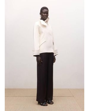 Mango Straight-Leg Trousers With Adjustable Waist - White
