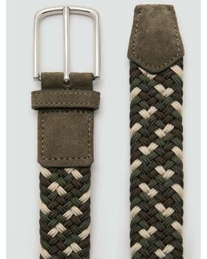 Mango Braided Elastic Coloured Belt - Green