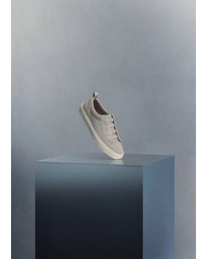 Mango Suede Leather Trainer With Vibram Sole - Natural