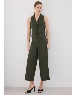 Mango Tie-Front Flap Top - Green