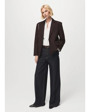 Mango Slim-Fit Poplin Shirt - Black