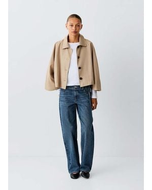 MANGO TEEN Trench Cape With Buttons - Blue