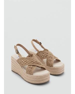 MANGO TEEN Criss-Cross Straps Sandals - Natural