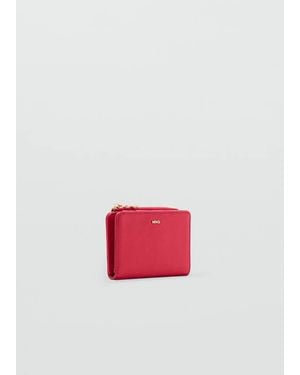 Mango Small Wallet With Saffiano Effect - Red