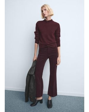 Mango Corduroy Flared Jeans - Purple