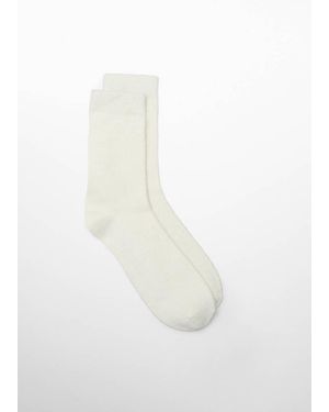 Mango Cashmere Knitted Socks Ecru - White